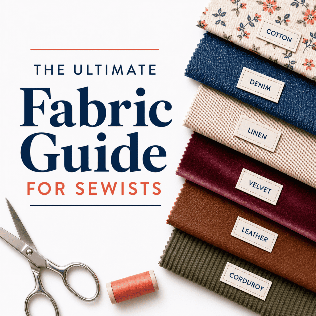 Learn how to sew different fabric types with this ultimate fabric sewing guide. Beginner-friendly tips for cotton, linen, denim, velvet, corduroy, and more.