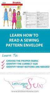 How to read a sewing pattern envelope