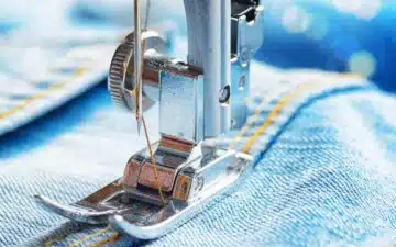 jean being topstitched.